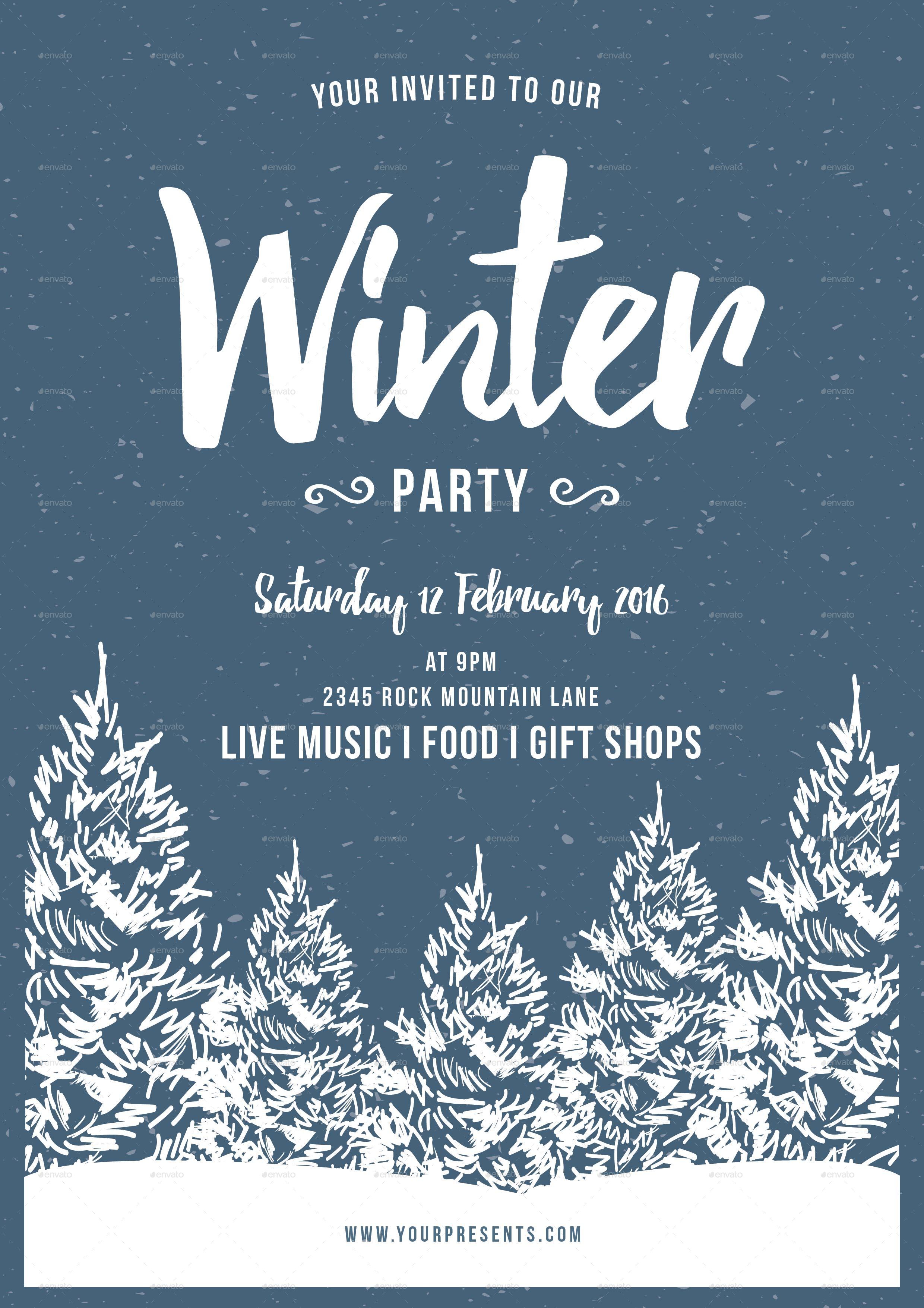 winter party flyer by lilynthesweetpea graphicriver winter flyer